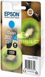 originl Epson 202XL, C13T02H24010 cyan cartridge modr azurov originln inkoustov npl pro tiskrnu Epson 202, 202XL. C13T02E74010, C13T02G74010