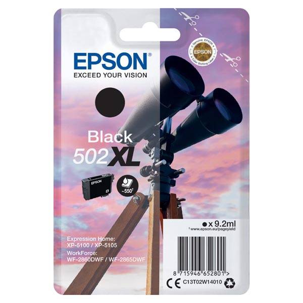 originál Epson 502XL, C13T02W14010 black cartridge černá originální inkoustová náplň pro tiskárnu Epson