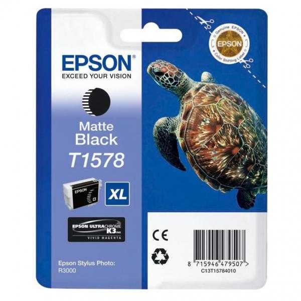 originál Epson T1578 matt black cartridge matná černá originální inkoustová náplň pro tiskárnu Epson