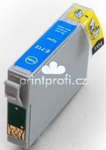 Epson T0712 cyan cartridge modrá azurová kompatibilní inkoustová náplň pro tiskárnu Epson
