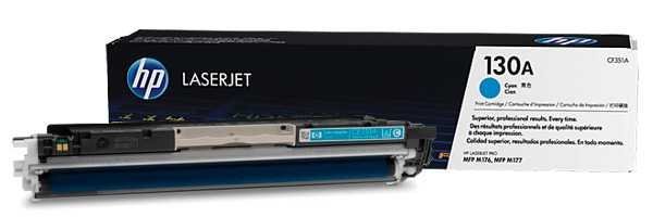 originální toner HP CF351A, HP 130A cyan modrý azurový originální toner pro tiskárnu HP