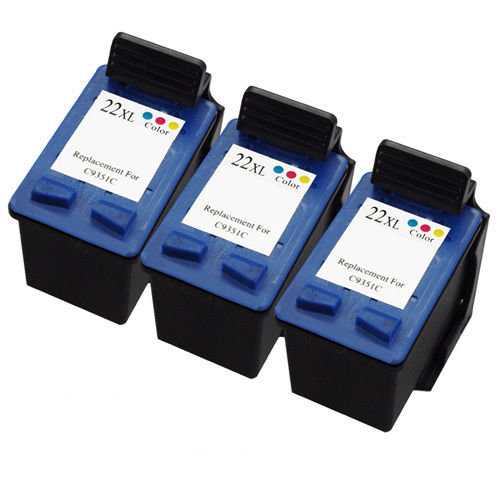 3x HP 22XL (C9352CE) color cartridge kompatibilní barevná inkoustová náplň pro tiskárnu HP