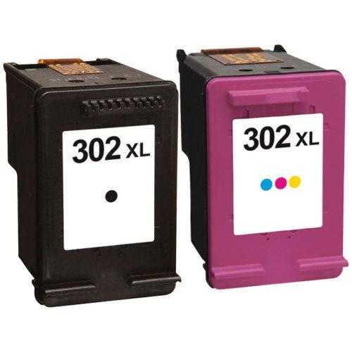 HP 302XL BK a Color (F6U68AE-F6U67AE) black color černá a barevná cartridge kompatibilní inkoustová náplň pro tiskárnu HP