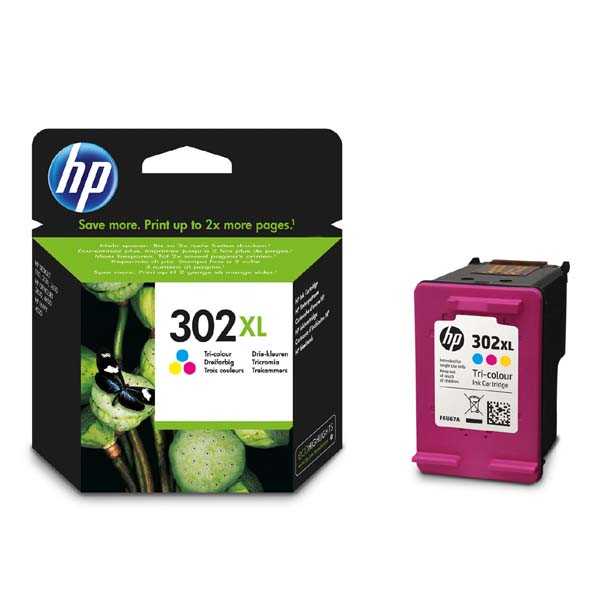 originál HP 302XL (F6U67AE) color barevná cartridge originální inkoustová náplň pro tiskárnu HP