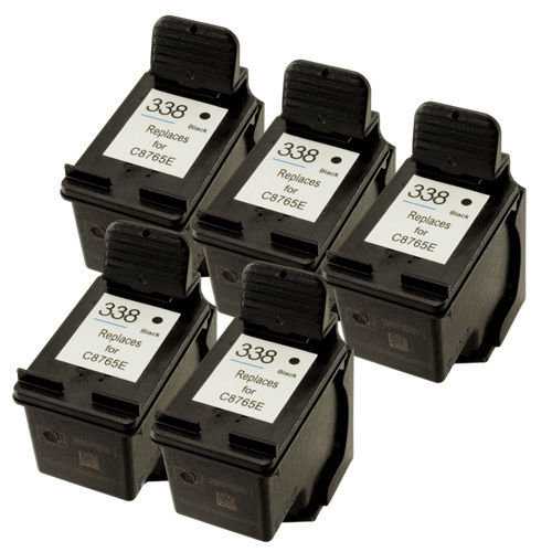 5x HP 338 (C8765EE) black cartridge kompatibilní inkoustová náplň pro tiskárnu HP