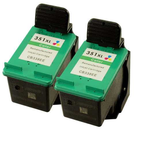 2x kazeta HP 351XL (CB338EE) color barevná cartridge kompatibilní inkoustová náplň pro tiskárnu HP