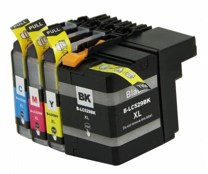 sada Brother LC-529XLBK + LC-525XL C,M,Y sada kompatibilních inkoustových cartridge pro tiskárnu Brother
