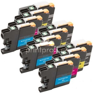 3x sada Brother LC127XL BK + LC125XL (C,M,Y) cartridge kompatibiln inkoustov npl pro tiskrnu Brother Brother LC-125/LC-127