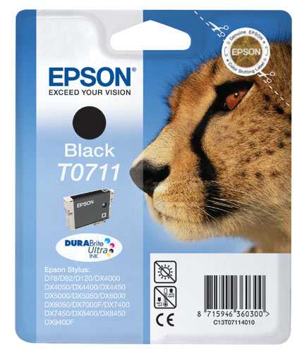 originál Epson T0711 black cartridge černá originální inkoustová náplň pro tiskárnu Epson