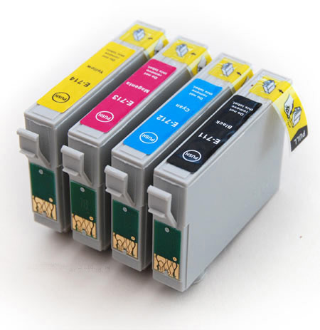 sada Epson T0715 (T0711-T0714) - 4 kusy kompatibilní cartridge pro tiskárnu Epson