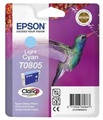 originál Epson T0805 cyan foto cartridge světle modrá azurová originální inkoustová náplň pro tiskárnu Epson Stylus Photo RX595