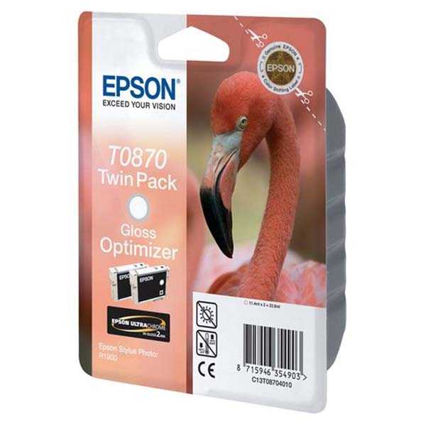 originál double pack Epson T0870 gloss optimizer optimalizátor lesku lesklá originální inkoustová náplň pro tiskárnu Epson