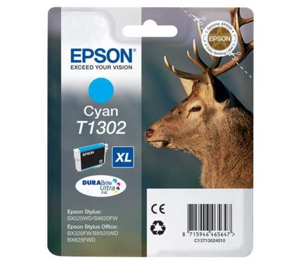 originál Epson T1302 cyan cartridge modrá azurová originální inkoustová náplň pro tiskárnu Epson