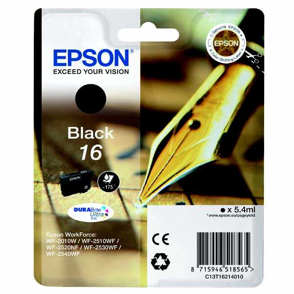 originál Epson T1621 black cartridge černá originální inkoustová náplň pro tiskárnu Epson
