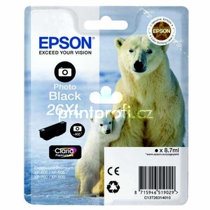 originl Epson T2631 - 26XL black foto cartridge ern foto originln inkoustov npl pro tiskrnu Epson Expression Premium XP620 Series