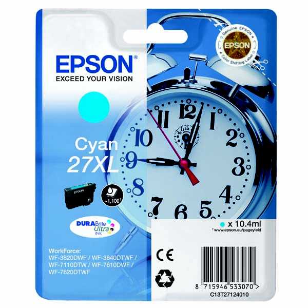 originál Epson T2712 T27XL cyan cartridge modrá azurová inkoustová náplň pro tiskárnu Epson