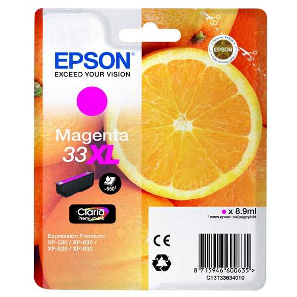 originál Epson T3363 33XL magenta cartridge purpurová orginální inkoustová náplň pro tiskárnu Epson