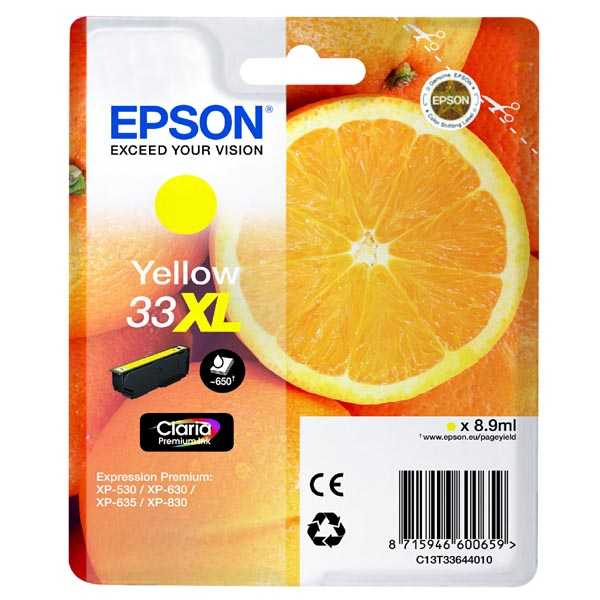 originál Epson T3364 33XL yellow cartridge žlutá originální inkoustová náplň pro tiskárnu Epson