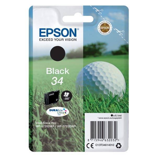 originál Epson T3461, T34 C13T34614010 black cartridge černá originální inkoustová náplň pro tiskárnu Epson