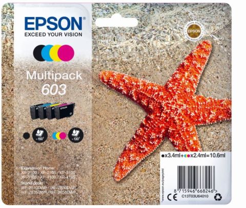 originální sada Epson 603, C13T03U64010 CMYK multipack cartridge inkoustové náplně pro tiskárnu Epson
